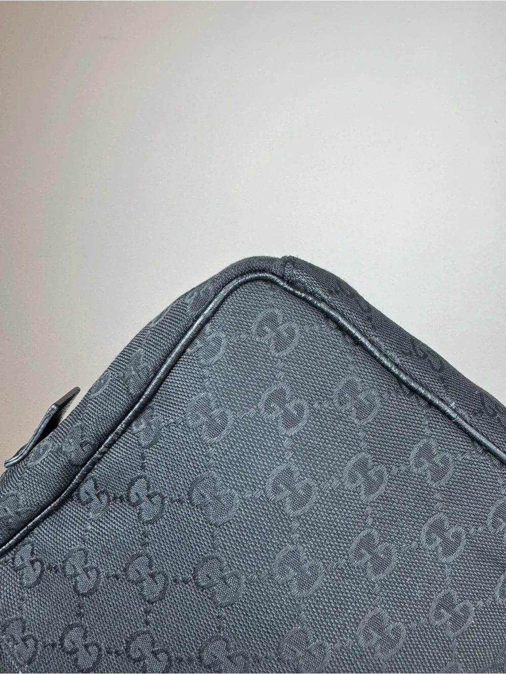 Gucci Black Monogram Messenger Bag with Adjustable Strap